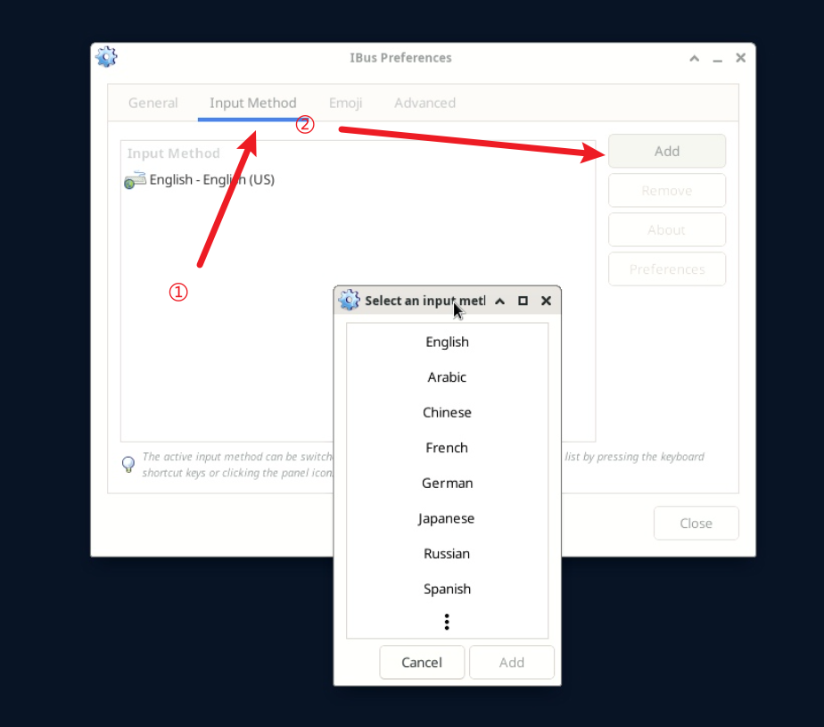 Input Method Tab